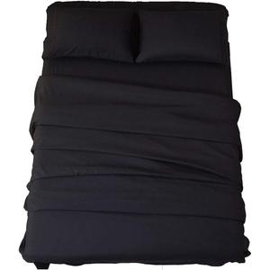 SONORO KATE Bed Sheet Set Super Soft Microfiber 1800 Thread Count Luxury Egyptian Sheets 18-Inch Deep Pocket Wrinkle and Hypoallergenic-4 Piece(King Black)