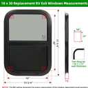 18"W x 30"H RV Windows for Cargo Trailer Camper,Tinted Vertical Sliding