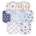 7 Pack Baby Cotton Absorbent Bibs for Drooling Teething (Lightgrey)