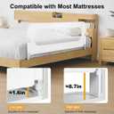 59 Inch Bed Rail for Toddlers,Swing Down Kids Bed Rails Guard for Twin,Full,Queen,Bunk Size Bed,Extra Tall Child Bed Rail Guard with Reinforced Anchor Safety System,59" L x 29.5" H,White