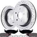 Rear Brake Pads And Rotors Kit Compatible With Dodge Ram 1500 Pickup 2005-2010,Ram 1500 2011-2018/Classic 2019-2023,Dodge Durango 2004-2009,For Chrysler Aspen 2007-2009, 5-Lug Wheels