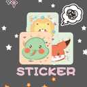 3 x 60PCS Cute Cartoon Animal Stickers Pack for Kids, Funny Animal Waterproof Vinyl Stickers for Water Bottles, Scooters, Stationery and Luggage