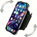 Running Armband Phone Holder 360Rotatable for iPhone 17/16/15/14/13 Pro Max Plus Samsung Galaxy S25/S24/S23 with Card Pocket for Gym Workout Exercising Hiking Cycling Walking Jogging