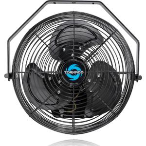 Tornado 2 Pack 12 Inch Outdoor Rated IPX4 Water-Resistant High Velocity Metal Industrial Wall Mount Fan For Commercial, Industrial, Residential, TEAO Motor 3 Speed 1650 CFM, cETL Safety Listed
