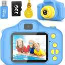 Desuccus Kids Camera Toys Christmas Birthday Gifts for Boys and Girls Kids Toys 3 4 5 6 7 8 9 Year Old HD Digital Video Camera for Toddler with 32GB SD Card (Blue)