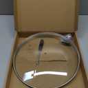 Glass Lid for 11 Inch Cast Iron Skillets Frying Pans, 28cm Tempered Lids for Dutch Ovens, 11In Pan Cover with Stainless Steel Rim for Stock Pots, Heat Resistant Handle, Dishwasher Safe