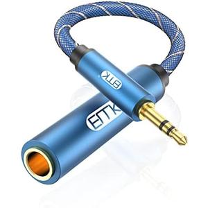 EMK 1/4 to 3.5mm Adapter, 1/4" Female to 1/8" Male Stereo Audio Adapter for Speaker, Amplifiers, Guitar, Home Theater Devices, Laptop, Headphones (6.6FT/2M), Set of 3