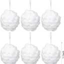 Soulchen 6 Pcs Farmhouse Rustic Crochet Christmas Ball 3.5 Inch Neutral Christmas Ornaments Handmade Chunky Knitted Cozy Xmas Tree Decor Ball Neutral Hanging Decoration for Xmas Tree(White)
