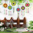 VioraWhite 24 Sets Spring Mandala Suncatchers Crafts Kit Easter Holi Stained Glass DIY Window Ornament Drawing Craft Window Art Paint Your Own Wind Chimes Craft for Party Activity Project Home Decor