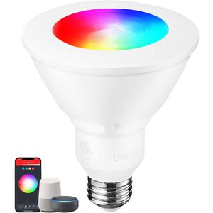 TORCHSTAR PAR30 WiFi Smart Spotlight Bulbs, RGB LED Color Changing Light, 10W, Google Assistant Amazon Alexa Compatible, 60W Equivalent, 2000K-5000K Tunable White CCT, E26 Base, No Hub Required