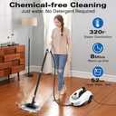 TVD Steam Cleaner, Heavy Duty Canister Steamer with 28 Accessories, Steam Mop with 5M Extra-Long Power Cord for Home Floor Cleaning, Grout, Wallpaper Removal, Upholstery, Car Detailing,White, Large