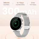 Smart Watch for Women,1.27 Inch HD Touchscreen,Bluetooth Calling,Heart Rate & Sleep Tracking, 100+ Sports Modes,IP68 Waterproof Fitness Tracker for Android & iPhone (Silver)