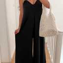 Acelitt Womens Sleeveless Wide Leg Jumpsuits with Pockets,S-XXL (Black, XXL)