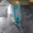 Aqulea Glass Water Bottles 32 Oz with Silicone Sleeve - BPA Free Reusable Wide Mouth Glass Motivational Water Bottles with Fruit Infuser  Leak Proof Borosilicate Water Bottle with Time Marker (Teal)