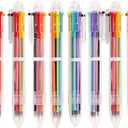 DAIKOYE 24 PCS 0.5mm 6-in-1 Multicolor Ballpoint Pen 6 Colors Transparent Barrel Ballpoint Pen for Office School Supplies Students Children Gift