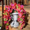 Artificial Hibiscus Fake Hanging Flowers Plants for Outdoors Spring Decoration, 4pcs Faux Silk Outside Hibiscus Long Trailing Vines Realistic UV Resistant for Front Door Planter Porch Patio Yard Urn (Red + Fuchsia)