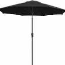 JEAREY 9FT Outdoor Patio Umbrella,Market Table Umbrella with 8 Fiberglass Ribs, Pool Umbrella with Tilt and Crank, UV Protection Lightweight & Wind-Resistant for Lawn, Garden, Deck and Backyard, Black