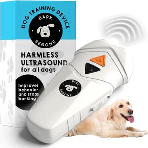 Ultrasonic Dog Bark Deterrent & Behavior Corrector - Stop Barking, Jumping, Aggression Without Yelling -Just Point & Press! Backed by Kevin Harrington from Shark Tank (White Rechargeable)