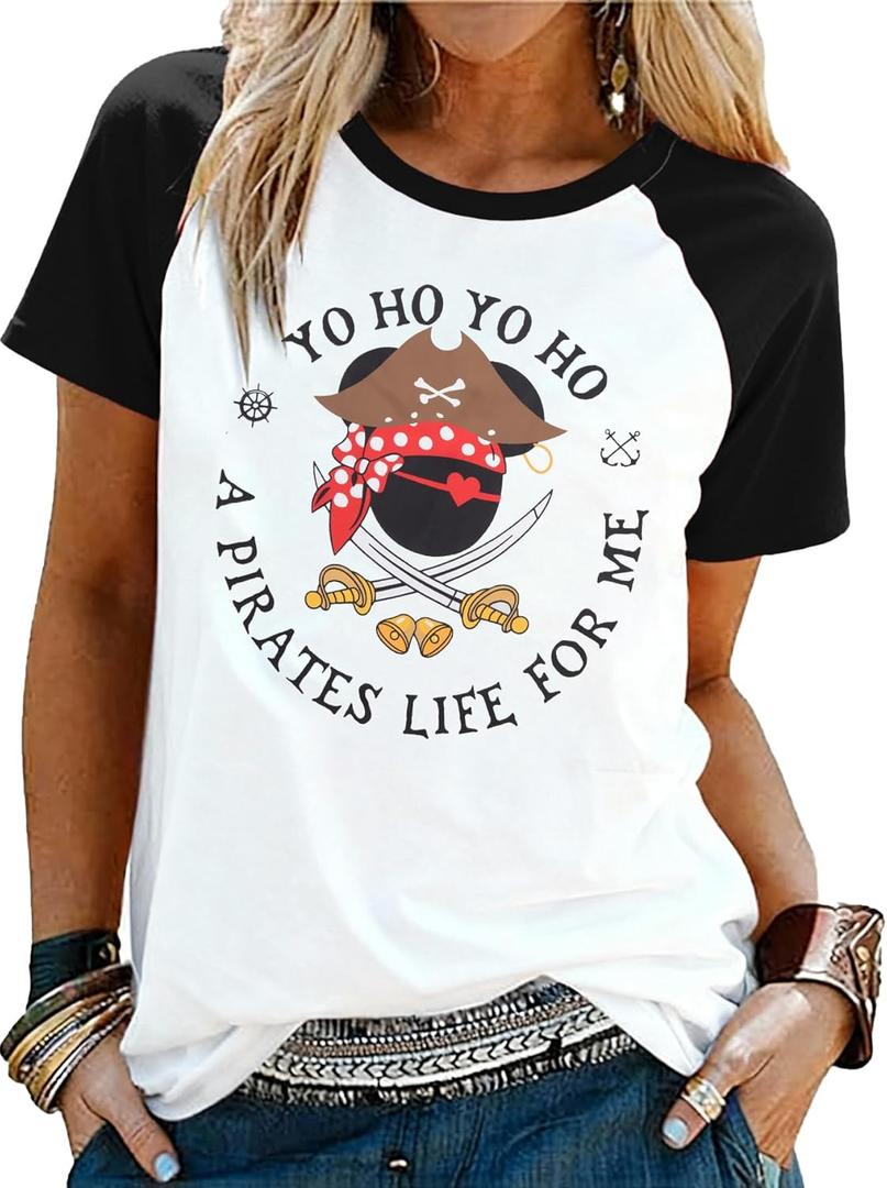 Pirate Shirts Women Yo Ho Yo Ho A Pirate Life for Me Shirt Cruise Tshirt Family Trip Tee Top