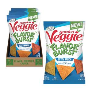Sensible Portions Garden Veggie Flavor Burst Tortilla Chips, Ranch, 6 Oz (Pack of 6) Best By 8/13/25