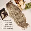 NAYOO Brown Wigs with Bangs for Women Long Curly Wavy Hair Wigs Heat Resistant Synthetic Fiber Wigs for Daily Party Use 24 Inches (Medium Brown Mixed Blonde)