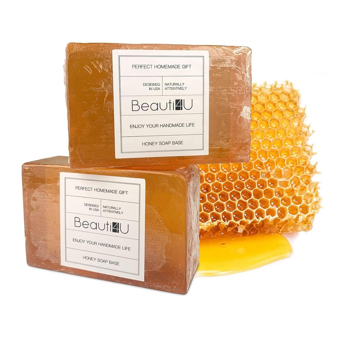BEAUTI4U 2LB Honey Soap Base - Saop Making Supplies - Melt And Pour Sope Bace - Melt And Pour Sope - Sope Making Supplies - Organic Saop Base For Soap Makeing