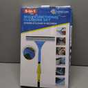 Tile Tub Scrubber Brush with 5 Different Function Cleaning Heads and 51" Extendable Long Handle Non Scratch Shower Scrubber for Cleaning Bathroom Kitchen Toilet Wall Bathtub Sink