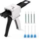 Dispensing gun 50ml two-component glue gun 1:1/2:1 epoxy glue gun epoxy gun, suitable for 1:1double cartridges, with 8pcs mixing nozzle (2:1 Dispensing gun)
