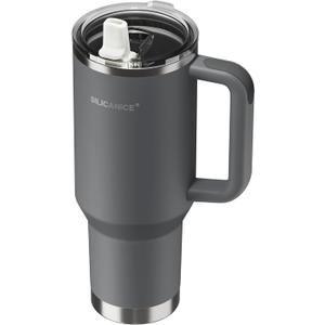 For Travel & Gym Never Drink from a Moldy Lid Again: 40oz Hygienic Tumbler, 100% Leakproof Lid & Removable Foldable Spout. Reinforced Base, Fits Cup Holders - Gray
