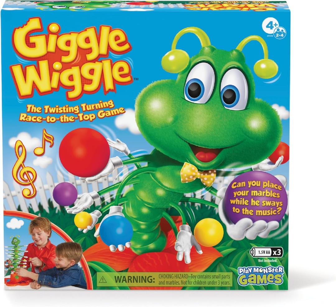 Giggle Wiggle Board Games for Kids, Hand-Eye Coordination, Preschool Games, The Twisting-Turning Race to Get Your Marbles to The Top Game, Ages 4+, Batteries Not Included