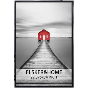 ELSKER&HOME 22.375 x 34 Poster Frame, Black Picture Frame for Horizontal or Vertical Wall Mounting, Sturdy and Scratch-proof