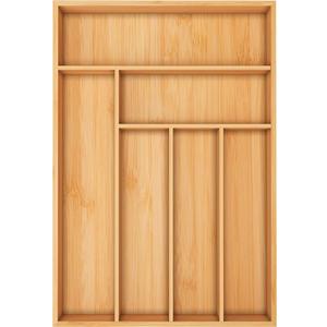 Utopia Kitchen Silverware Organizer, Bamboo Utensil Drawer Organizer for Cutlery, Utensils & Flatware (6 Compartment, Natural) Pack of 1
