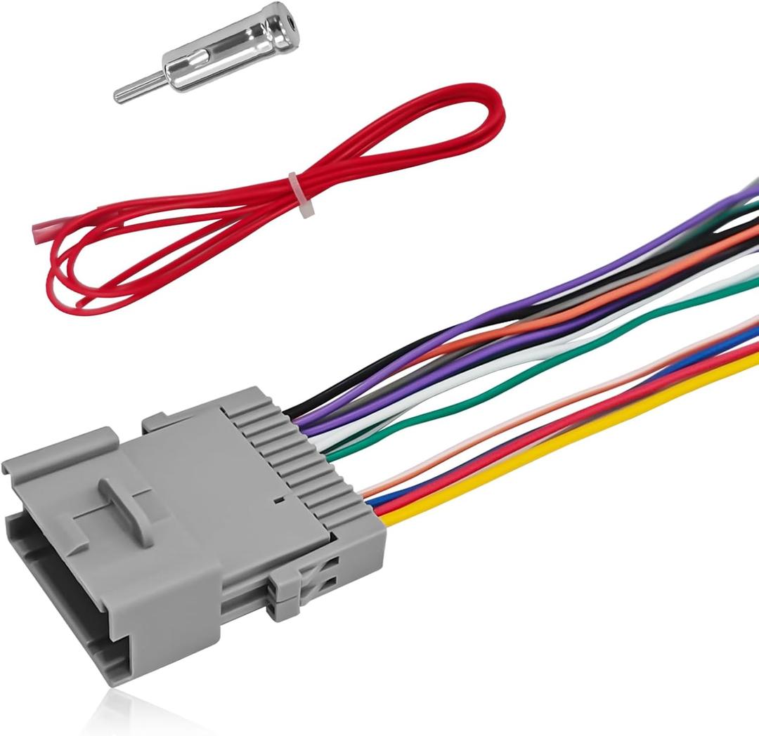 3PCS Aftermarket Radio Wiring Harness Adapter Kit, 24Pin Radio Stereo Audio Modified Pigtail Connector Plug, Compatible with Chevrolet Chrysler Hummer Buick Suzuki Install CD Player Receiver (colorful)