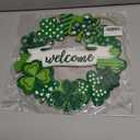 Wooden St. Patrick's Day Decoration Shamrock Door Wreath for Front Door Sign Wall Signs Shamrock Clover Spring Decoration, Irish Sign Welcome Hanging for Home Decor Party Outdoor Indoor Supply