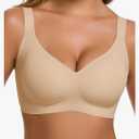 Ubras Breathable Jelly Wireless Bra, Supportive Seamless Bra for Women Comfortable Bra Everyday Wear. M