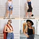 V FOR CITY Tank Top for Women with Built-in Padded Bra Adjustable Wide Strap Camisole Cotton Cami Shirts, Large 