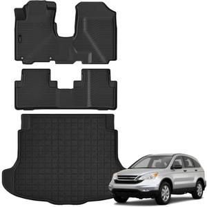 Auxko All Weather Floor Mats Cargo Mat for Honda CRV 2007 2008 2009 2010 2011 All Season TPE Accessories Guard Odorless Anti-Slip Floor Liners Trunk Mat