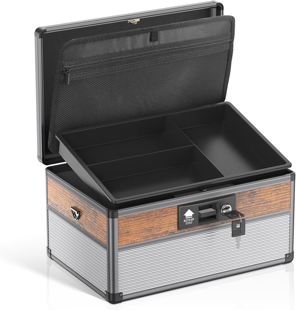 Glosen Medicine Lock Box,locking medicine box, Security Lock Boxes Large 14 x 8.85 x 7.5 Inch lock box, First Aid Key Safe Box,Lock Box for Medication