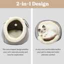 Lcybem Cat Beds for Indoor Cats - Rabbit-Shaped Cat Cave Bed with Hanging Toy,Super Soft Calming Pet Bed for Kitten,Small Dog,Warm Plush&Machine Washable&Removable Cotton Pad,Cat Hideaway