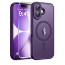 FNTCASE for iPhone 17 Case: [Compatible with Magsafe] Translucent Matte Cases with [Full Camera Protection] [Screen Protector] Military Grade Shockproof Protective Phone Cover - Purple