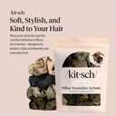 Kitsch Pillow Satin Scrunchies for Women - Hair Ties No Damage, No Crease Hair Accessories | Perfect for Day or Night - Black, 4pcs
