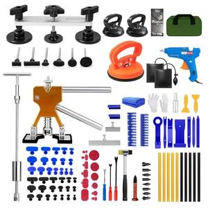 90Pcs Dent Puller Kit,Car Dent Puller,Dent Removal Kit,Paintless Dent Removal Kit,Car Dent Repair Kit,Dent Removal Kit,Paintless Dent Removal Kit With T-Bar, Bridge Puller, Lifter, Dent Puller (Blue)