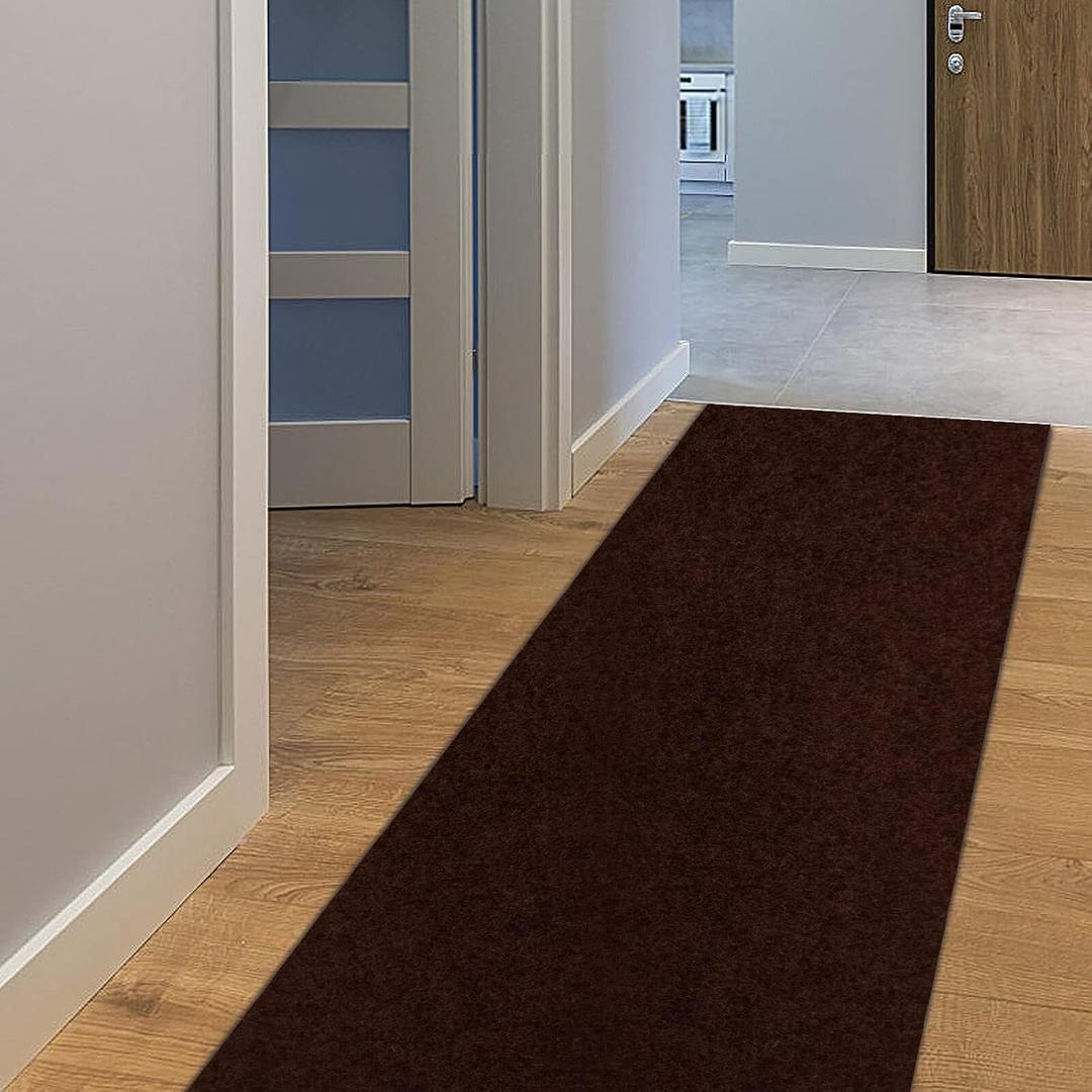 AYOHA Runner Rug 2' x 6' Indoor/Outdoor Carpet Runners, Hallway Kitchen Entryway Bedroom Area Rugs with Natural Non-Slip Rubber Backing, Garage mat, Chocolate Brown