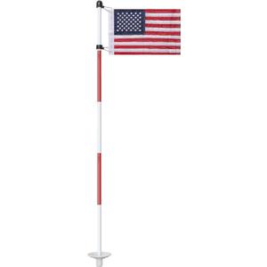 Golf Flagstick 6ft, Double-Side American Flag for Putting Green, Portable 5-Section Design for Backyard Practice, Golf Pin USA Flag for Driving Range
