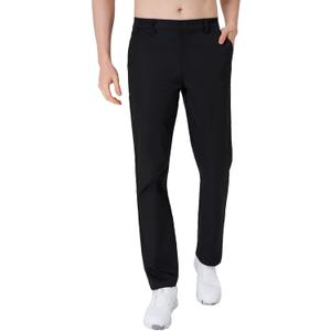 Men's Business & Casual Dual-use Trousers, Golf Pants Straight Leg, Multi-Pocket Design. (Black)