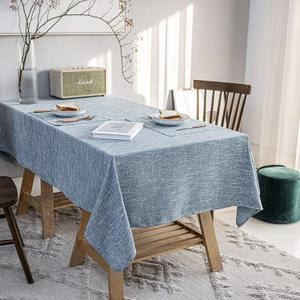 Waterproof Linen Tablecloths Rectangle Dining54"x86" Dirty Blue | Cotton Linen Wipe Clean Indoor & Outdoor Dining Table Cover for Buffet Party and Banquets, Wrinkle Resistant