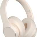 Wireless Bluetooth Headphones Over Ear, 40 Hours Playtime Wireless Headphones with Microphone,Foldable Light Weight Headset with HiFi Stereo Sound for Travel Work (Beige)