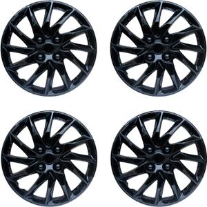 Hubcap Wheel Cover Replacement R14 Hub Caps Universal-Fit Steel Wheel Rim Cover ABS Material Exterior Accessories for Car Truck SUV -Set of 414-inchBlack