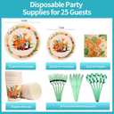 175 PCS Jungle Party Plate Set, Animal Theme Party Decorations, Wildlife Theme Disposable Tableware Set, Kids Birthday Plate Decorations. (25 guests)