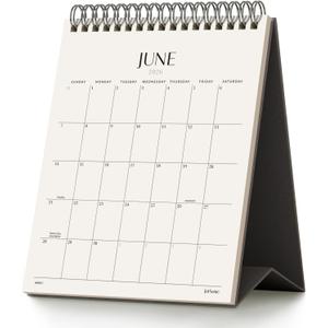 Jotsome Desk Calendar 2026-2027, Small Standing Flip Desktop Calendar From Now to June 2027 for Home and Office, Easy Organizing (Black, Small)